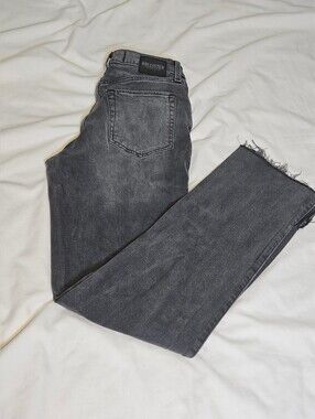 Hollister Women’s Washed Black Straight-Leg Jeans